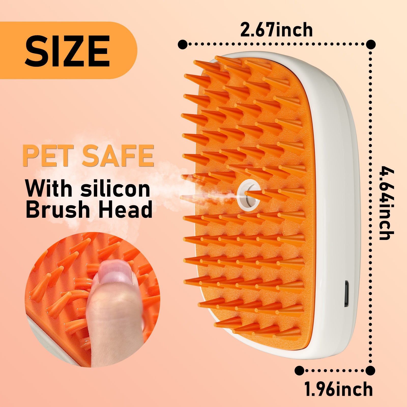 Steam Grooming Brush → Self-Cleaning Steam Pet Brush