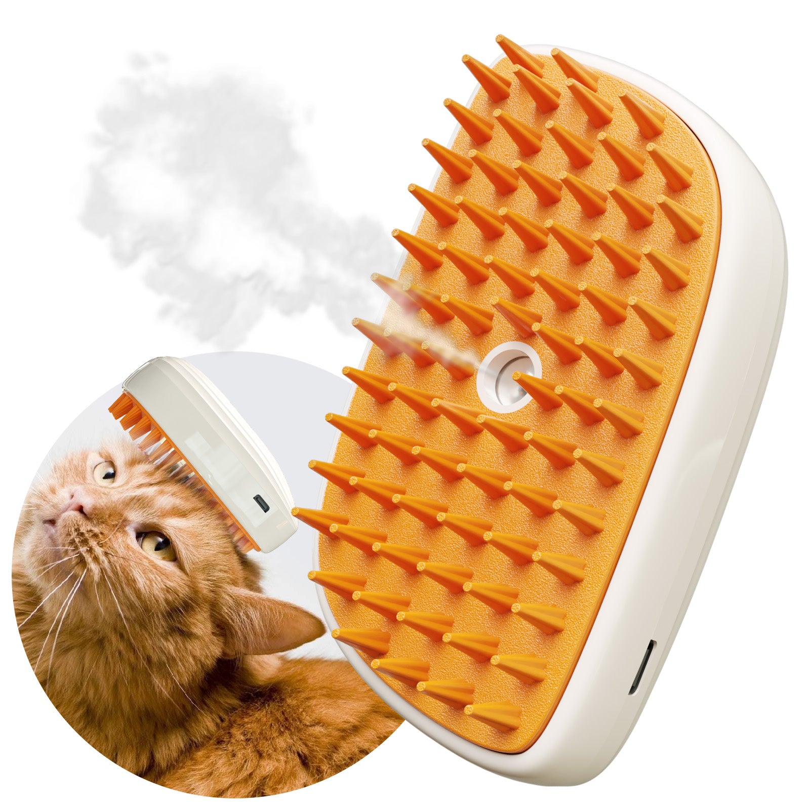 Steam Grooming Brush → Self-Cleaning Steam Pet Brush